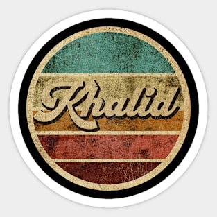 Tanatoraja, circle retro faded Khalid Sticker